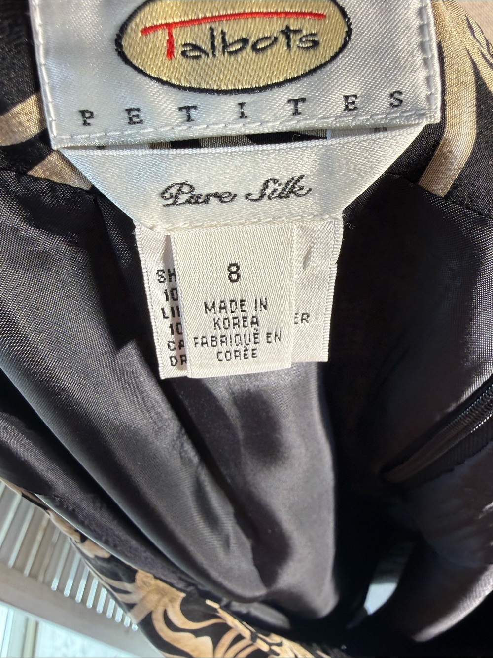 Talbots Black Maxi Skirt with Cream Embroidered Motif - Picture 6 of 8